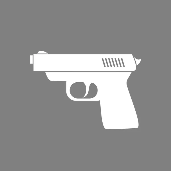 Witte pistool vector pictogram op grijze achtergrond — Stockvector