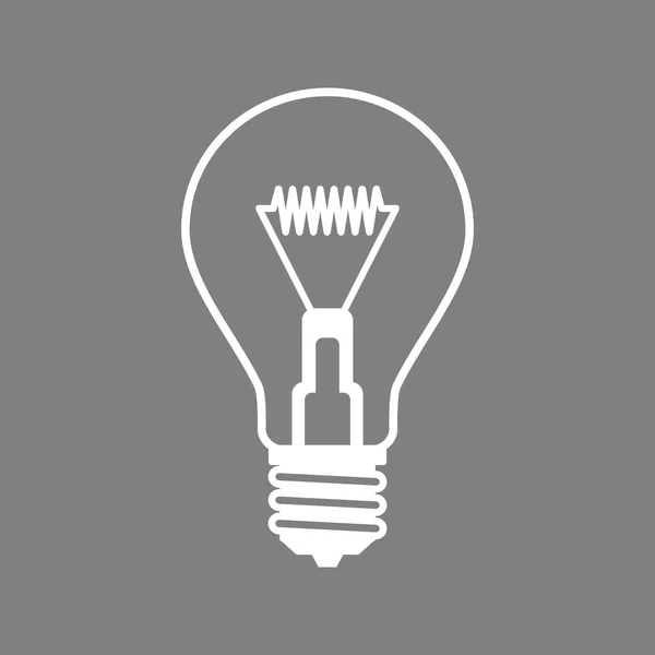 Icona vettoriale lampadina bianca su sfondo grigio — Vettoriale Stock