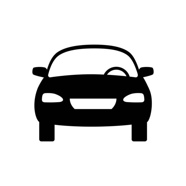 Czarna ikona wektora samochodu, wyizolowany obiekt na białym tle — Wektor stockowy