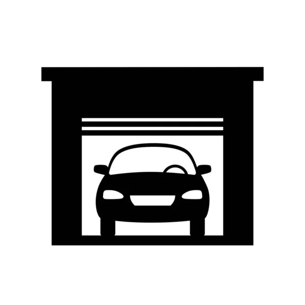 Ícone de vetor de carro preto, objeto isolado no fundo branco — Vetor de Stock