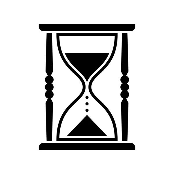 Icono de vector de reloj de arena negro, objeto aislado sobre fondo blanco Vectores De Stock Sin Royalties Gratis