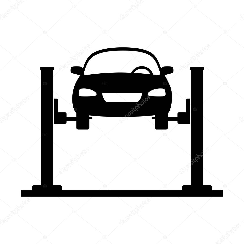 Black car service icon on white background