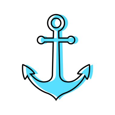 Mavi çapa vektör simgesi