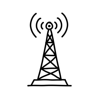 Beyaz arka planda siyah verici simgesi 