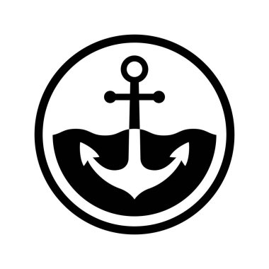 Siyah çapa vektör simgesi