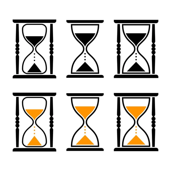 Hourglass vektor ikoner på vit bakgrund — Stock vektor