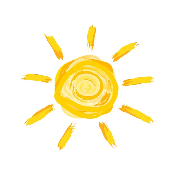 Иконка вектора солнца на белом фоне — стоковый вектор