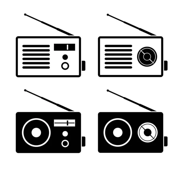 Icônes de vecteur radio sur fond blanc — Image vectorielle