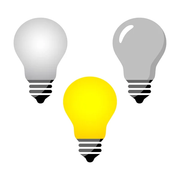 Glühbirnen-Symbole auf weißem Hintergrund — Stockvektor