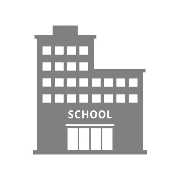 Ícone do vetor da escola no fundo branco, edifício isolado —  Vetores de Stock