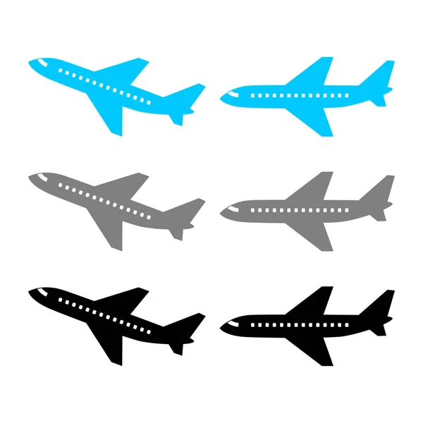 Iconos vectoriales de aviones sobre fondo blanco — Vector de stock