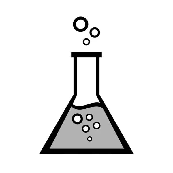 Icono de vector de vidrio de laboratorio sobre fondo blanco — Vector de stock