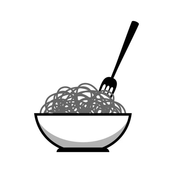 Icono de vector de fideos sobre fondo blanco — Vector de stock