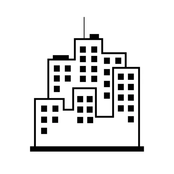 Ícone do vetor da cidade no fundo branco — Vetor de Stock
