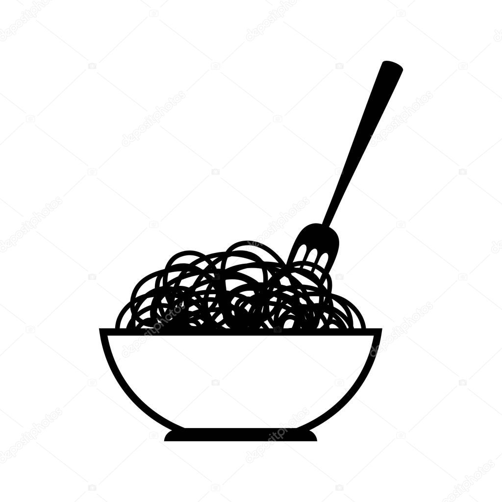 Noodle vector icon on white background