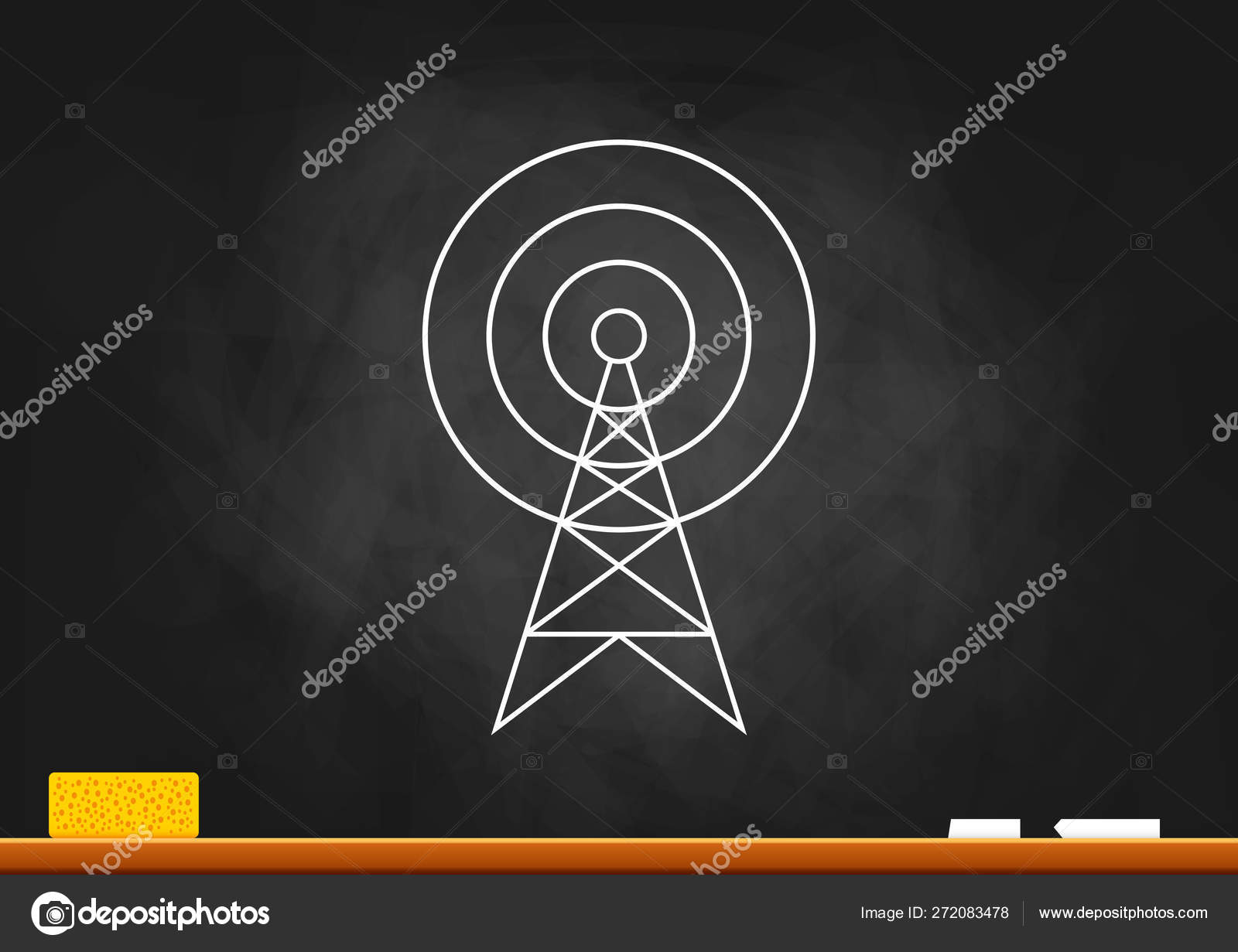 Transmitter drawing on blackboard Stock Vector Image by ©Anthonycz