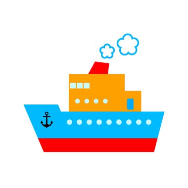 Gemi vektör simgesi beyaz arka planda, yalıtılmış nesne