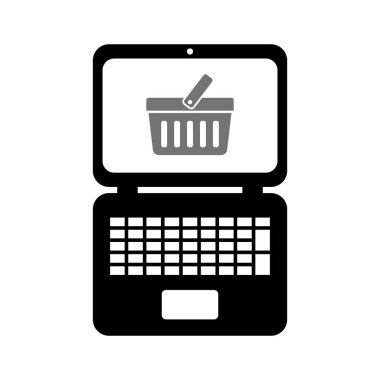 beyaz arkaplanda dizüstü bilgisayar vektörü simgesi