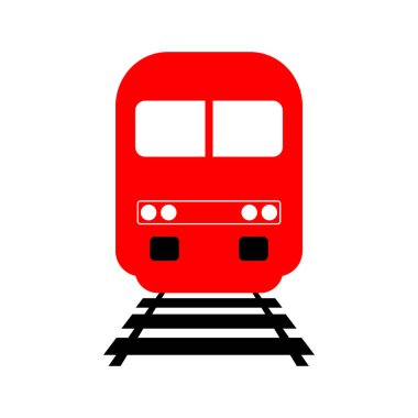 Beyaz arka planda kırmızı tren vektör simgesi