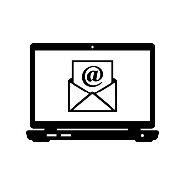 beyaz arkaplanda dizüstü bilgisayar vektörü simgesi