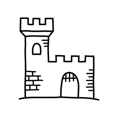 Beyaz arkaplanda Castle çizimi
