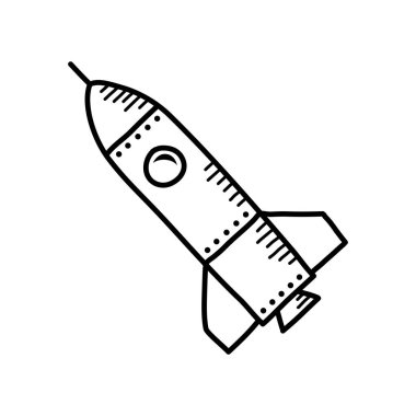 Beyaz arka planda roket çizimi