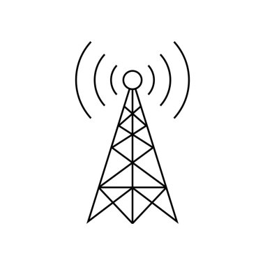 Beyaz arka planda siyah verici vektör simgesi 