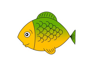 Beyaz arka plan üzerine balık çizimi