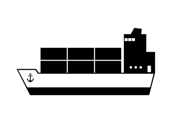 Conteneur navire vecteur icône sur fond blanc — Image vectorielle