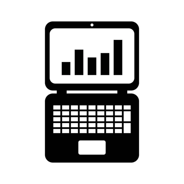 Ikona wektora laptopa na białym tle — Wektor stockowy