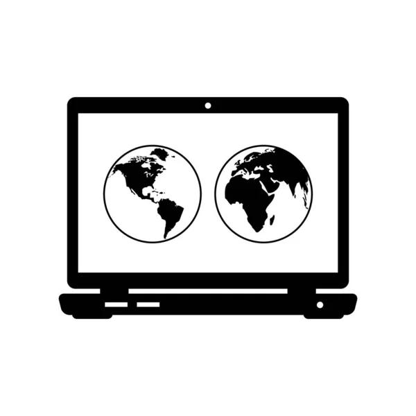 Laptop vector pictogram op witte achtergrond — Stockvector