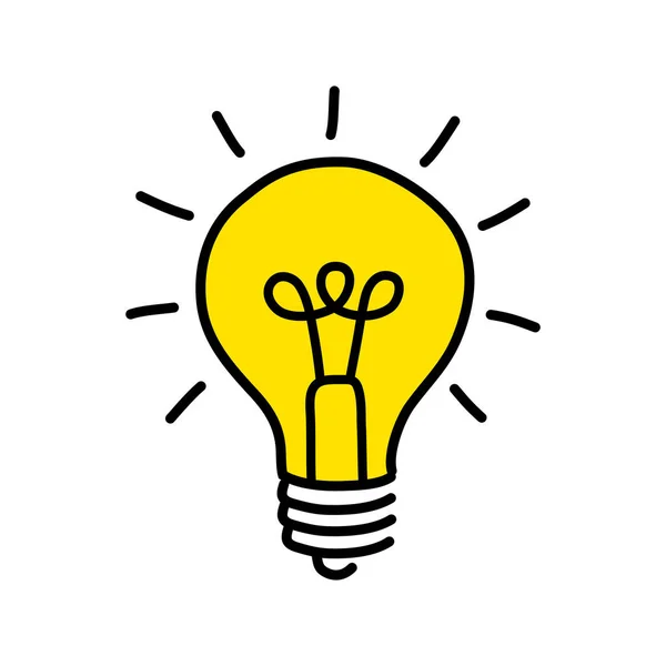 Yellow lightbulb drawing on white background Stock Vector Image by ...