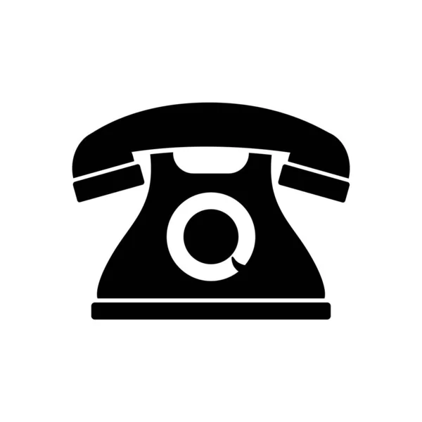 Ícone de telefone preto e branco — Vetor de Stock