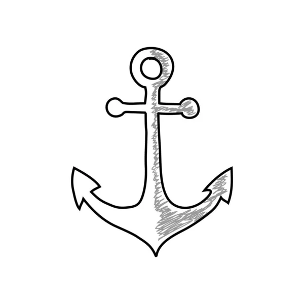 Anchor drawing on white background — Stock Vector