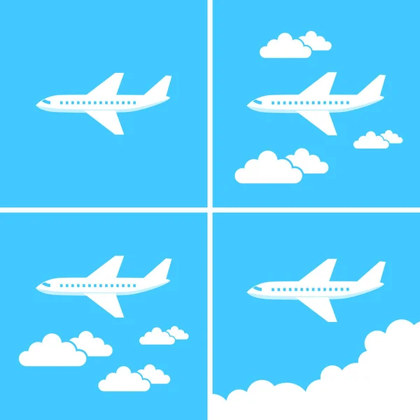 Iconos vectoriales de aeronaves — Vector de stock