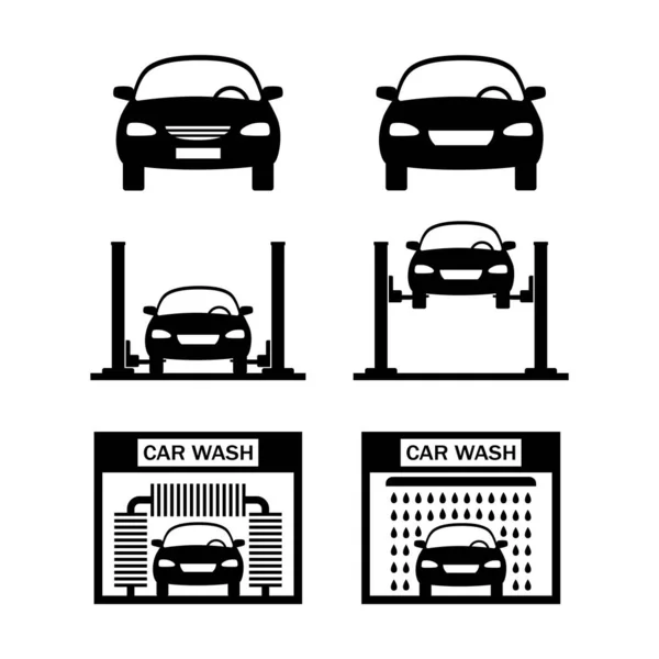 Ikony wektorowe samochodu na białym tle — Wektor stockowy