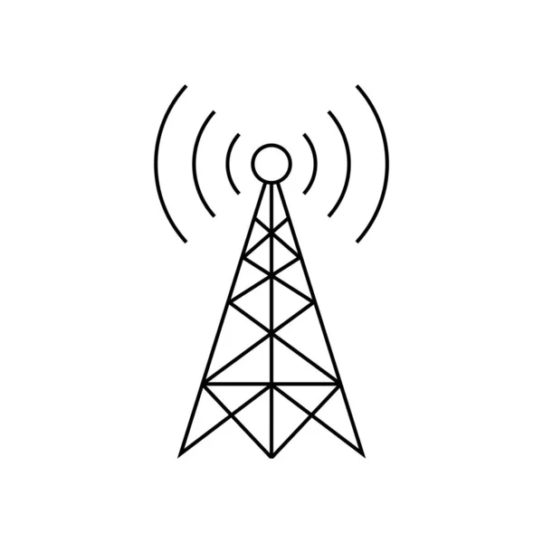 Icono de vector de transmisor negro sobre fondo blanco Ilustración De Stock