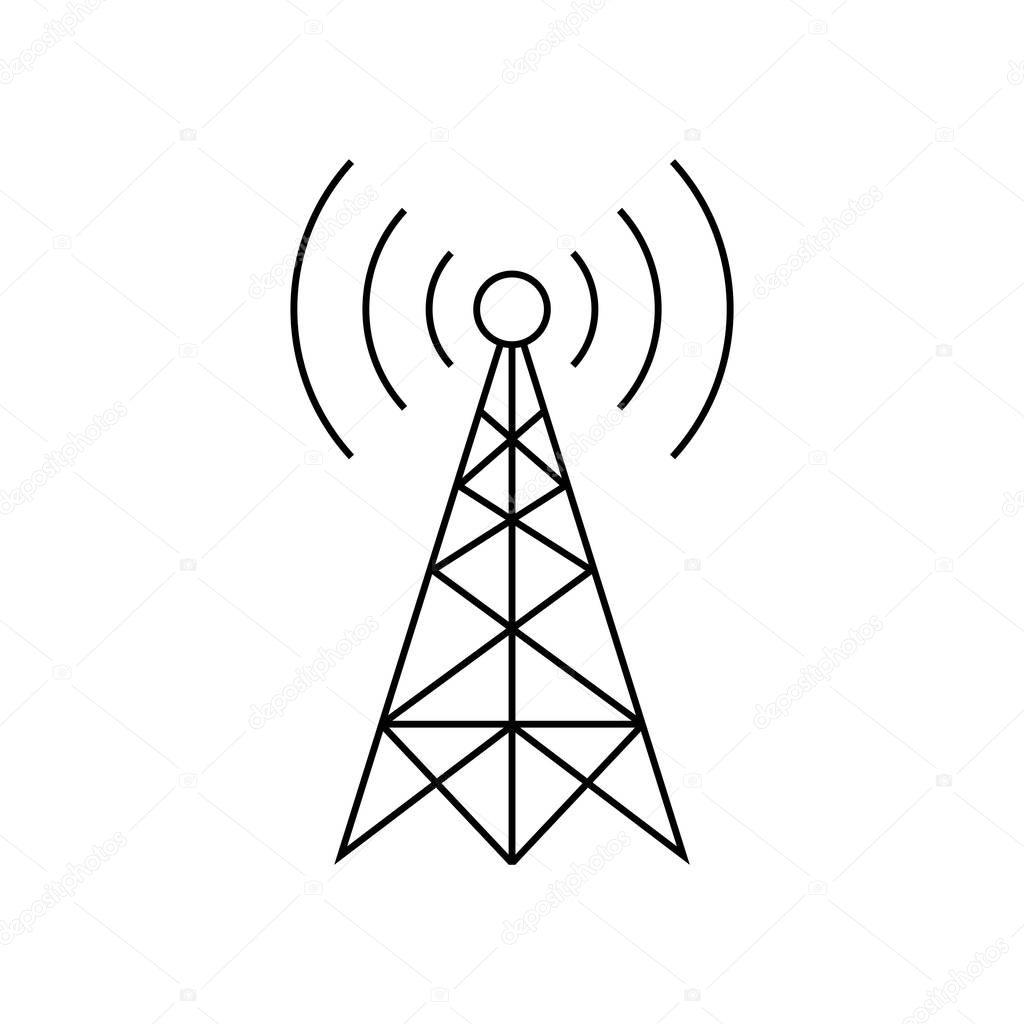 Black transmitter vector icon on white background 