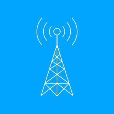 Mavi arkaplanda beyaz iletici vektör simgesi  