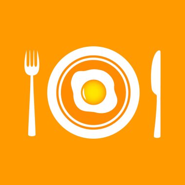 Tabakta yumurta, vektör simgesi