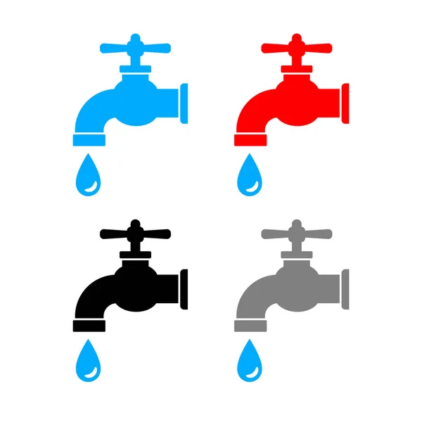 Faucet Vector Icons White Background — Stock Vector