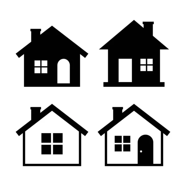 House Vector Icons White Background — Stock Vector