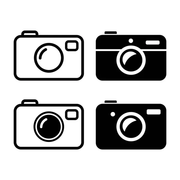 Camera Vector Icons White Background — Stock Vector