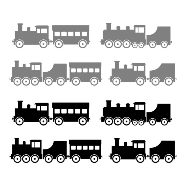 Train Vector Icons White Background — Stock Vector