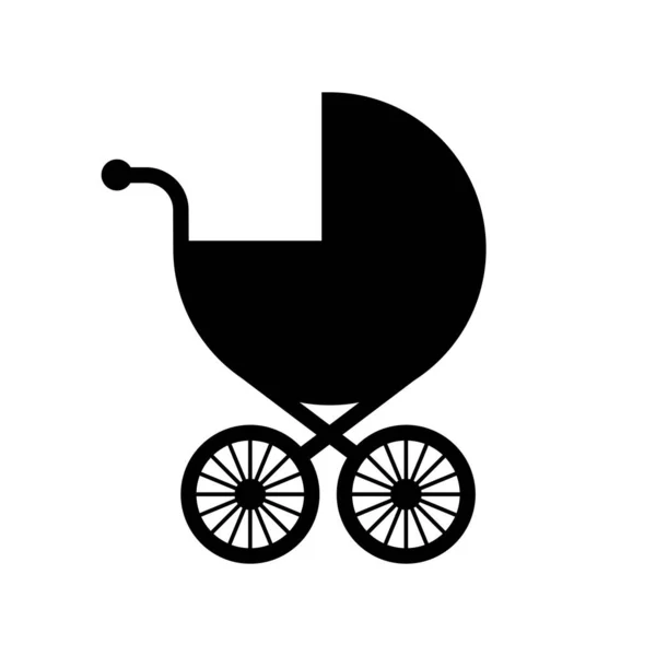 Baby Cochecito Icono Vector Sobre Fondo Blanco — Vector de stock