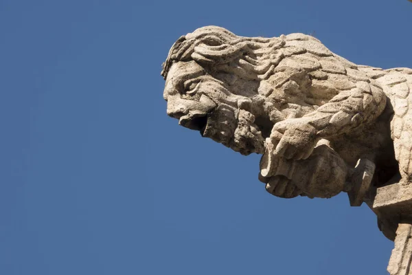 Готическая Каменная Горгулья Lonja Seda Валенсия Испания Здание Является Одним Стоковая Картинка