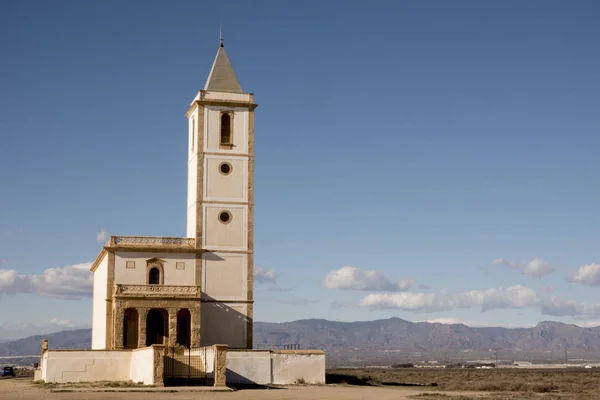 Желтая Церковь Лас Салинас Кабо Гата Альмадраба Монтелева Построен 1907 — стоковое фото