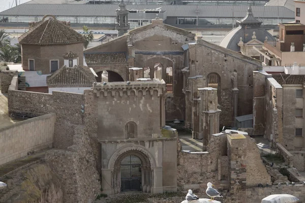 Cartagena Spain Janeiro 2019 Panorama Conjunto Arquitetônico Catedral Santa Maria — Fotografia de Stock