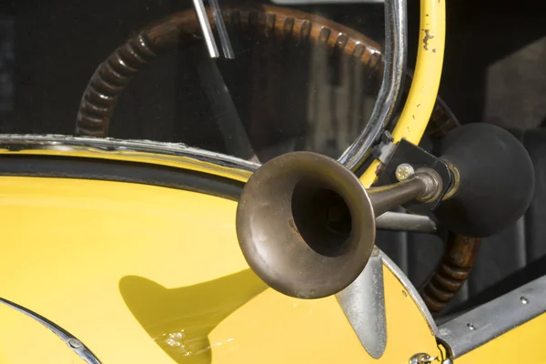 Part Yellow Very Old French Car — Stock Photo, Image