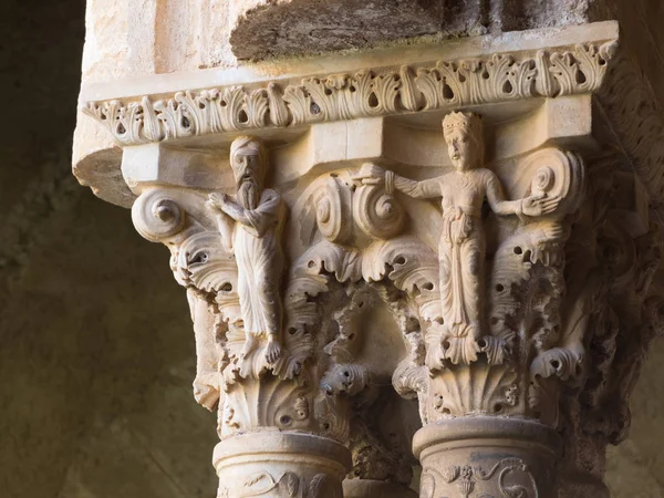 Monreale Sicília Itália Setembro 2016 Capital Narrativa Uma Coluna Basílica — Fotografia de Stock